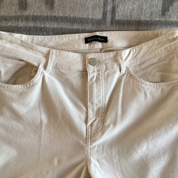 NWOT Massimo Dutti Cotton Blend Corduroy Pants Cream, fit like 8-10 - Picture 12 of 12